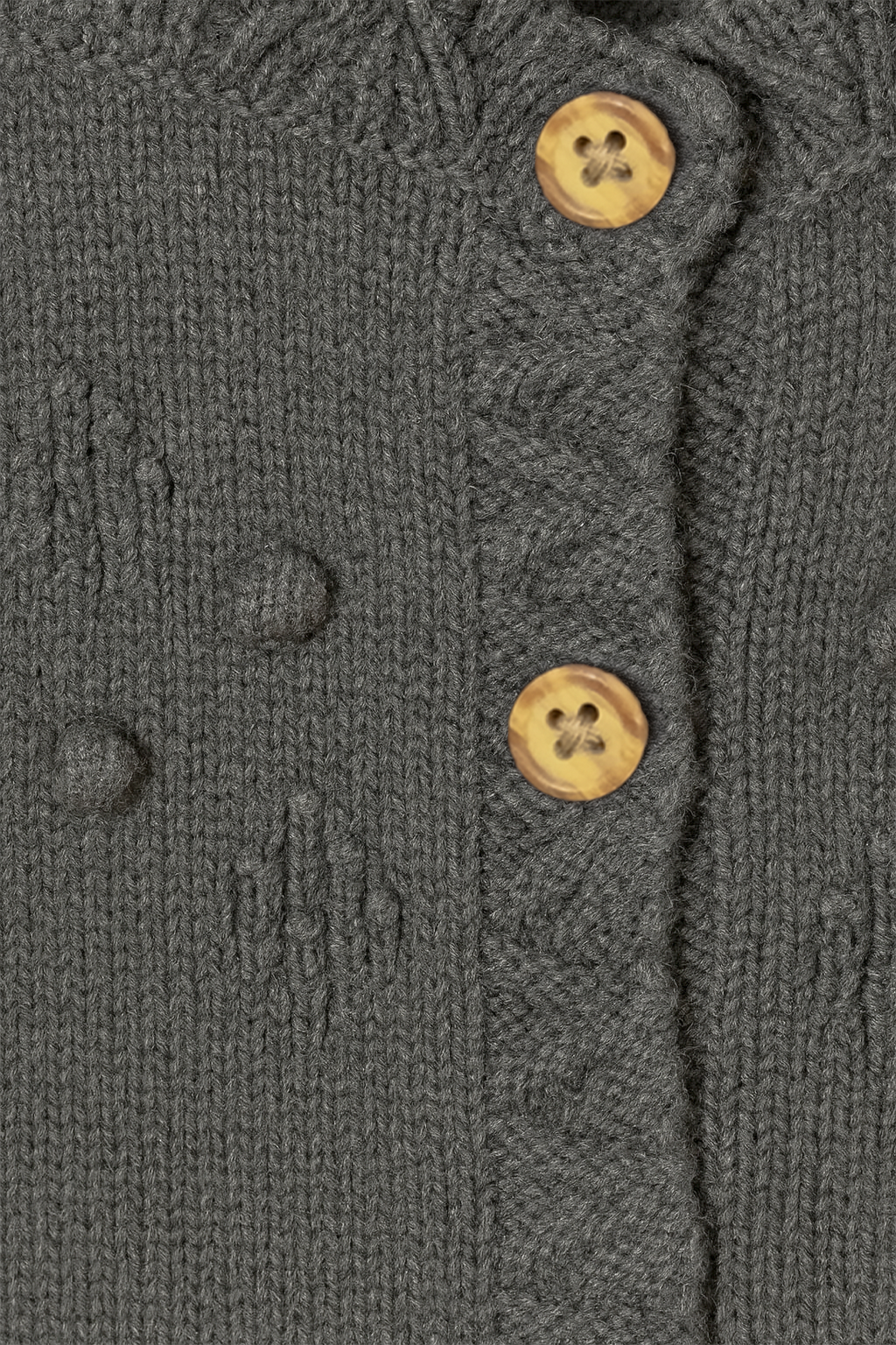 Charcoal Knit Button-Up Baby Cardigan
