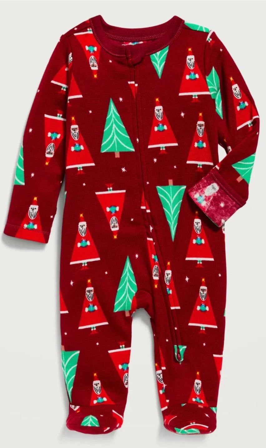 OLD NAVY BABY BOY GIRL  SANTA CLAUS FOOTED