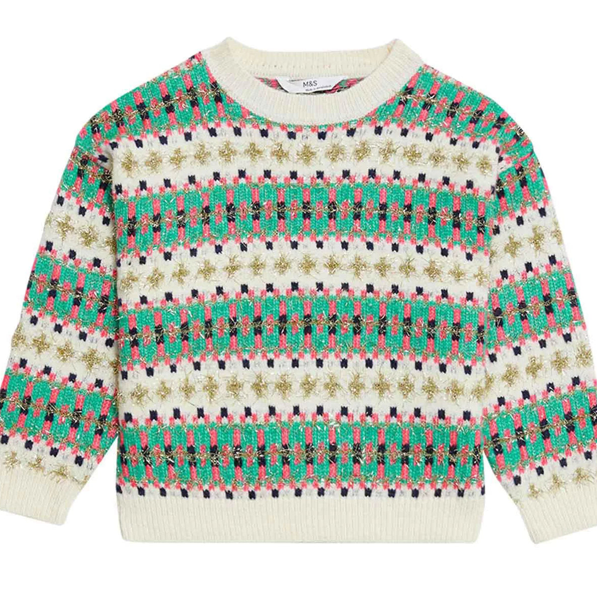 M&S Sparkle Stripe Fairisle jumper