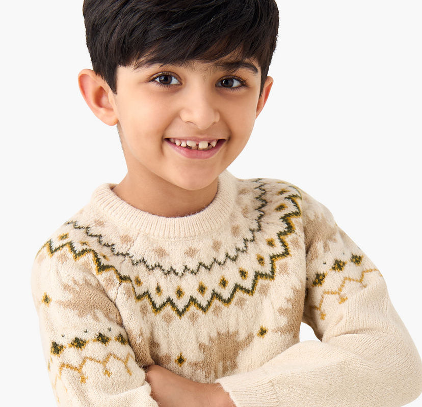 Maxبلوفر بياقة ضيقة وأكمام طويلة وطبعات للأولاد من جونيورز