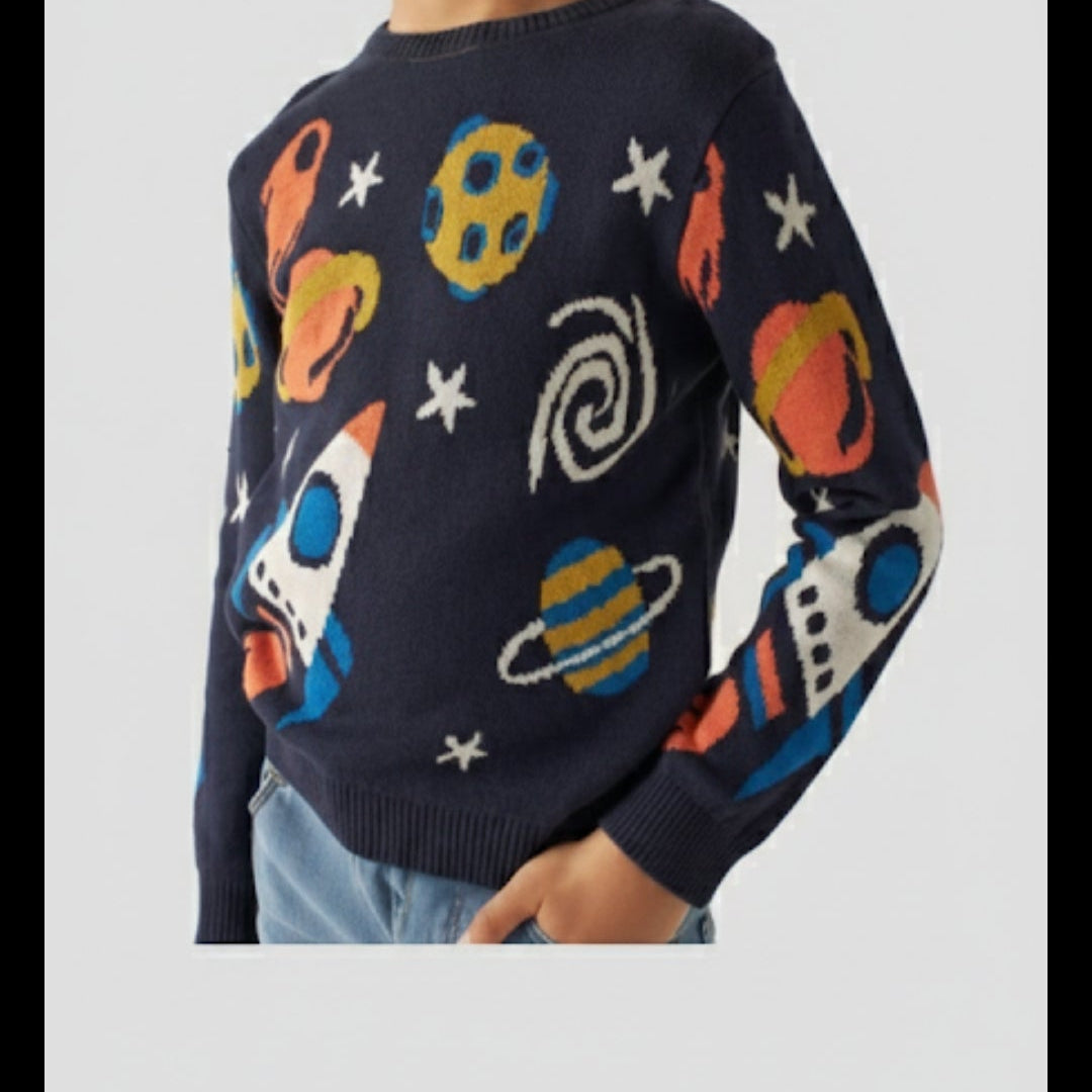 Printed-Cotton-Round-Neck-Boys-Sweater