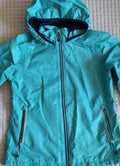 The North Face Aqua color Womens Waterproof Hooded Rain Jacket